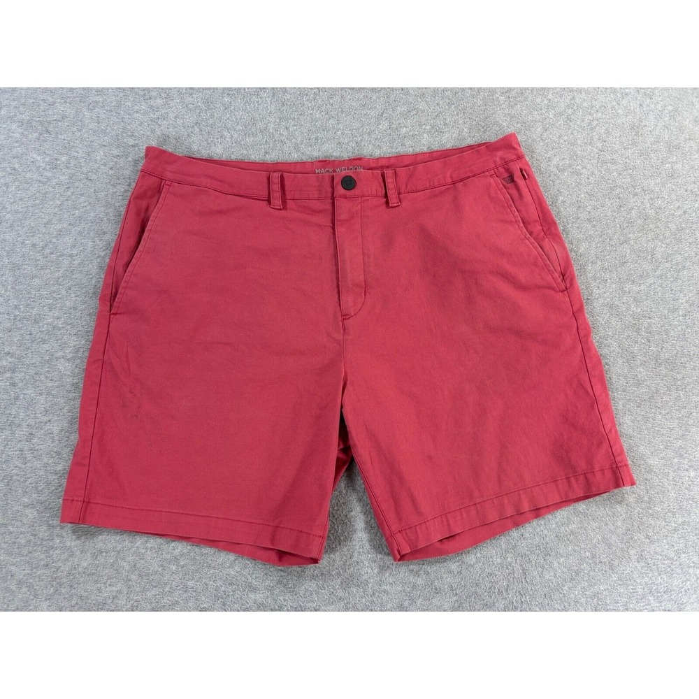 Mack Weldon Maverick Tech Chino Shorts (Men's 36) Red - 7"‎
